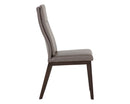 Sunpan Cashel Dining Chair In Alpine Grey Leather/Linea Wood Leather