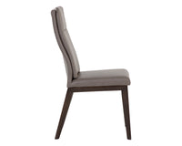 Sunpan Cashel Dining Chair In Alpine Grey Leather/Linea Wood Leather