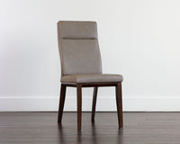 Sunpan Cashel Dining Chair In Alpine Grey Leather/Linea Wood Leather