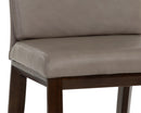 Sunpan Cashel Dining Chair In Alpine Grey Leather/Linea Wood Leather