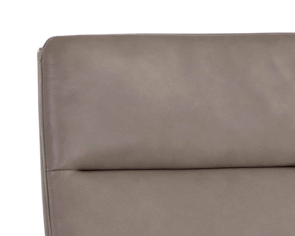 Sunpan Cashel Dining Chair In Alpine Grey Leather/Linea Wood Leather