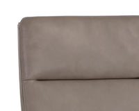 Sunpan Cashel Dining Chair In Alpine Grey Leather/Linea Wood Leather