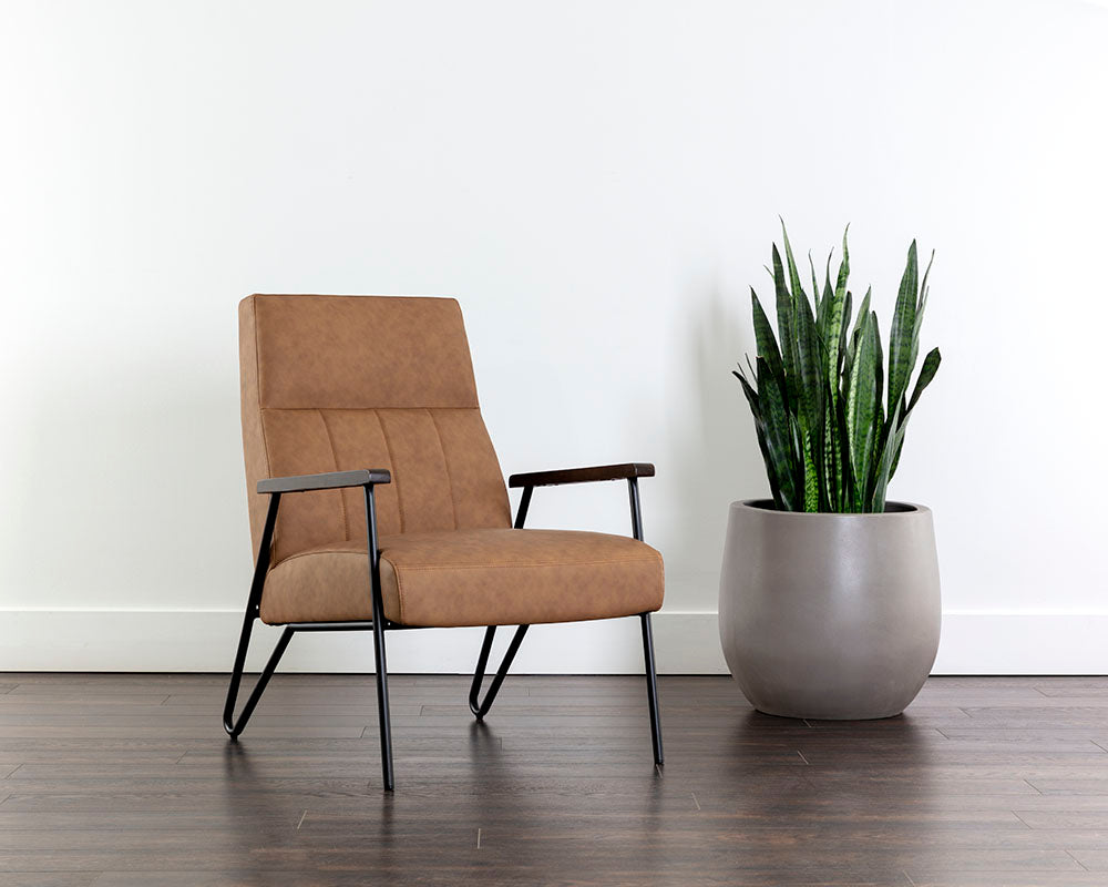 Sunpan Coelho Lounge Chair in Bounce Nut / Bounce Stone / Light Grey