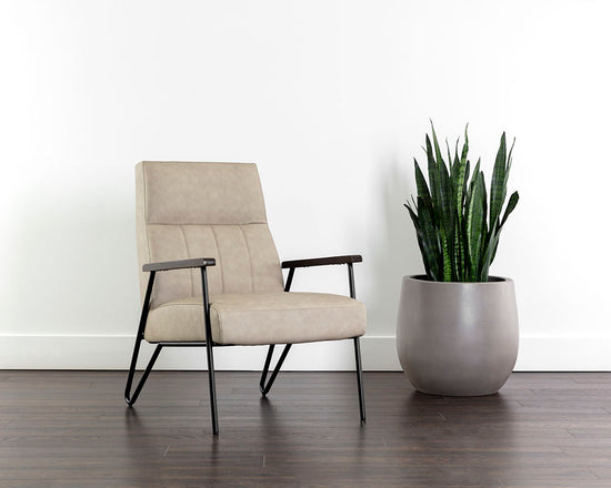 Sunpan Coelho Lounge Chair in Bounce Nut / Bounce Stone / Light Grey