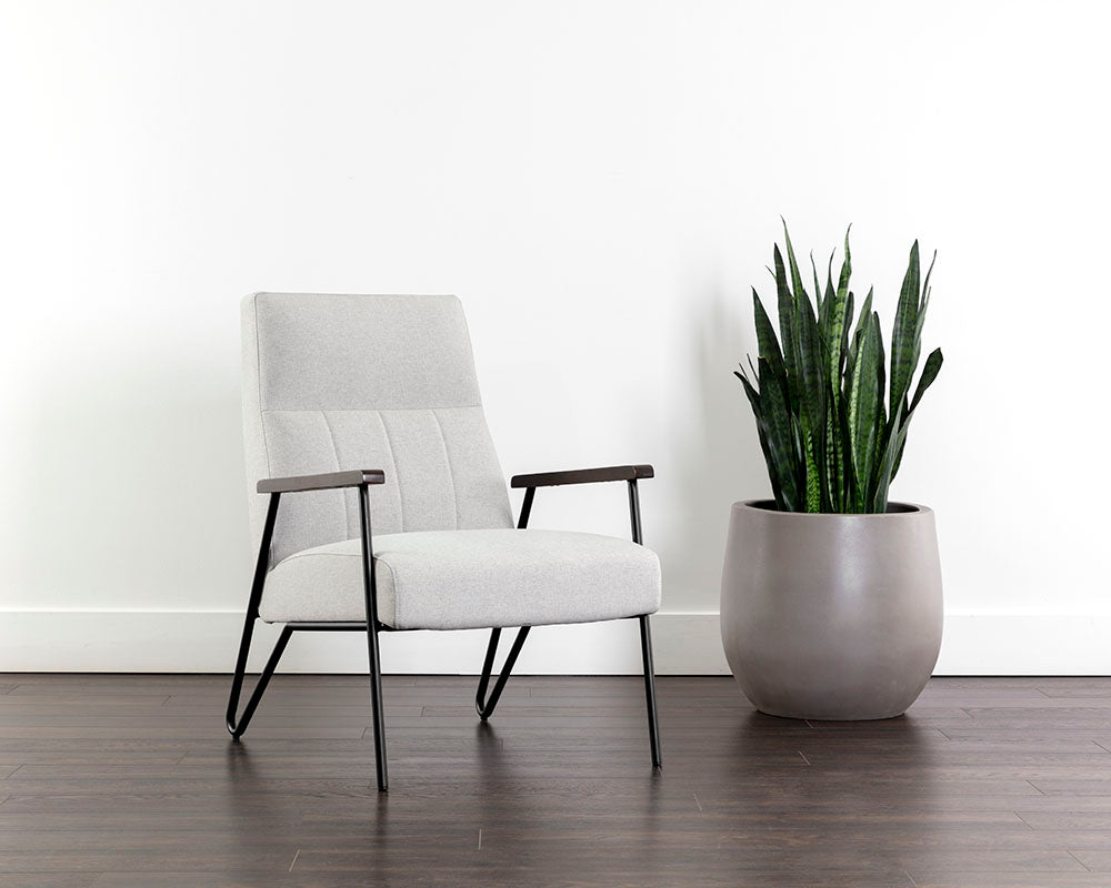 Sunpan Coelho Lounge Chair in Bounce Nut / Bounce Stone / Light Grey