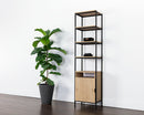 Sunpan Ambrose Modular Bookcase in Champagne Gold And Cream/Rustic Oak And Black - Small