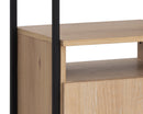 Sunpan Ambrose Modular Bookcase in Champagne Gold And Cream/Rustic Oak And Black - Small