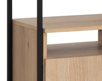 Sunpan Ambrose Modular Bookcase in Champagne Gold And Cream/Rustic Oak And Black - Small
