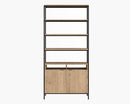Sunpan Ambrose Modular Bookcase in Champagne Gold And Cream/Rustic Oak And Black - Large