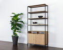 Sunpan Ambrose Modular Bookcase in Champagne Gold And Cream/Rustic Oak And Black - Large