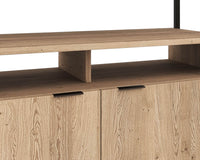 Sunpan Ambrose Modular Bookcase in Champagne Gold And Cream/Rustic Oak And Black - Large