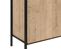 Sunpan Ambrose Modular Bookcase in Champagne Gold And Cream/Rustic Oak And Black - Large