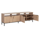 Sunpan Ambrose Modular Media Console in Cabinet in Champagne Gold And Cream/Rustic Oak and Black