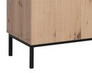 Sunpan Ambrose Modular Media Console in Cabinet in Champagne Gold And Cream/Rustic Oak and Black