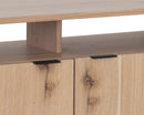 Sunpan Ambrose Modular Media Console in Cabinet in Champagne Gold And Cream/Rustic Oak and Black