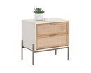 Sunpan Avida Nightstand in Champagne Gold and Cream/Black