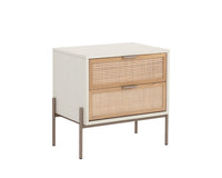 Sunpan Avida Nightstand in Champagne Gold and Cream/Black