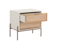 Sunpan Avida Nightstand in Champagne Gold and Cream/Black