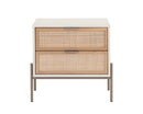 Sunpan Avida Nightstand in Champagne Gold and Cream/Black