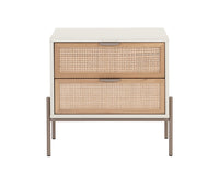 Sunpan Avida Nightstand in Champagne Gold and Cream/Black