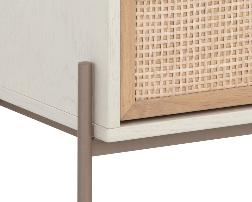 Sunpan Avida Nightstand in Champagne Gold and Cream/Black