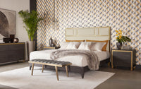 Sunpan Alvaro Bed - King in Dazzle Cream