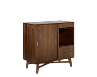 Sunpan Caven Bar Cabinet In Light Oak/Walnut