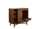 Sunpan Caven Bar Cabinet In Light Oak/Walnut