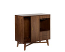 Sunpan Caven Bar Cabinet In Light Oak/Walnut