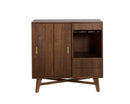 Sunpan Caven Bar Cabinet In Light Oak/Walnut