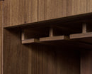 Sunpan Caven Bar Cabinet In Light Oak/Walnut