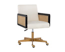 Sunpan Claudette Office Chair in Linoso Ivory