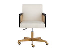 Sunpan Claudette Office Chair in Linoso Ivory