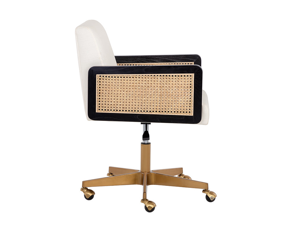 Sunpan Claudette Office Chair in Linoso Ivory