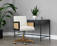 Sunpan Claudette Office Chair in Linoso Ivory