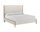 Sunpan Colette Bed In Brown And Belfast Heather Grey/Natural And Effie Linen - King