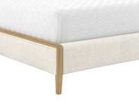 Sunpan Colette Bed In Brown And Belfast Heather Grey/Natural And Effie Linen - King