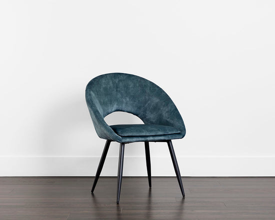 Sunpan Capaldi Dining Chair In Nono Petrol/Shitake/Tapenade Gold