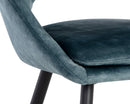 Sunpan Capaldi Dining Chair In Nono Petrol/Shitake/Tapenade Gold