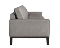 Sunpan Davilo Sofa in Light Grey Leather/Midnight Blue Leather