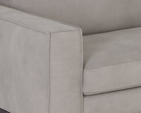 Sunpan Davilo Sofa in Light Grey Leather/Midnight Blue Leather