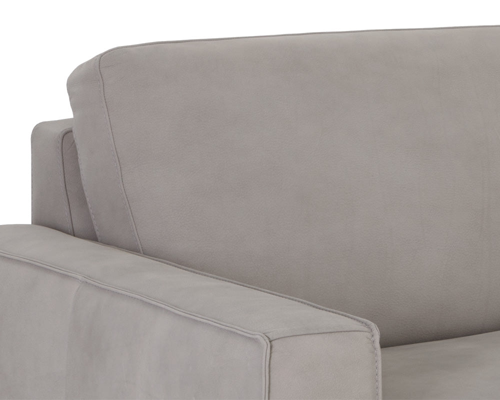 Sunpan Davilo Sofa in Light Grey Leather/Midnight Blue Leather