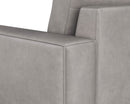 Sunpan Davilo Sofa in Light Grey Leather/Midnight Blue Leather