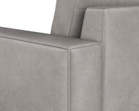 Sunpan Davilo Sofa in Light Grey Leather/Midnight Blue Leather