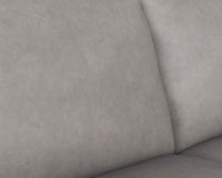 Sunpan Davilo Sofa in Light Grey Leather/Midnight Blue Leather