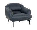 Sunpan Armani Armchair in Cognac Leather/Midnight Blue Leather