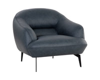 Sunpan Armani Armchair in Cognac Leather/Midnight Blue Leather