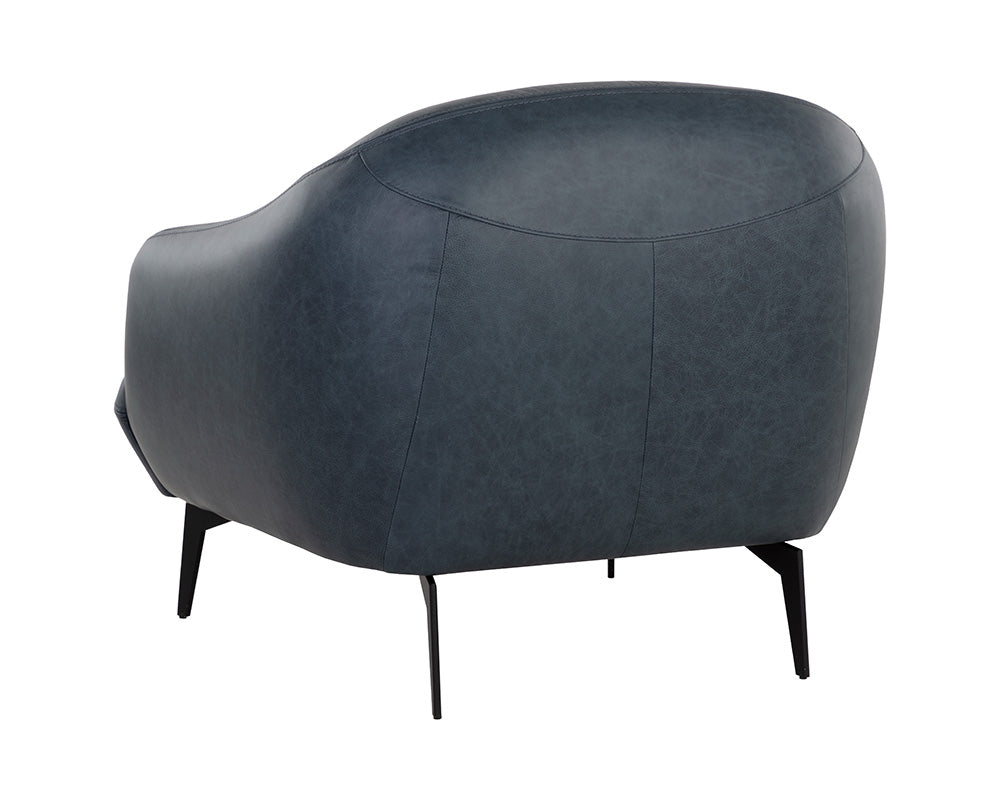 Sunpan Armani Armchair in Cognac Leather/Midnight Blue Leather