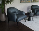 Sunpan Armani Armchair in Cognac Leather/Midnight Blue Leather