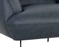 Sunpan Armani Armchair in Cognac Leather/Midnight Blue Leather